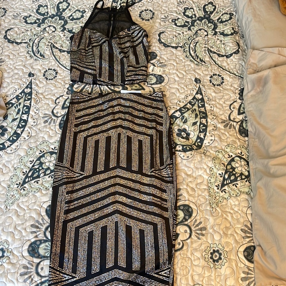 Silver sparkled two piece